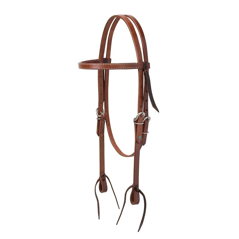 Weaver Leather Turq Cross Browband Headstall Black
