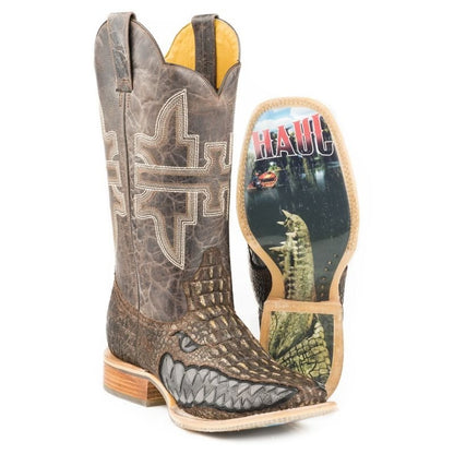 Tin Haul Mens Gator Square Toe Boots