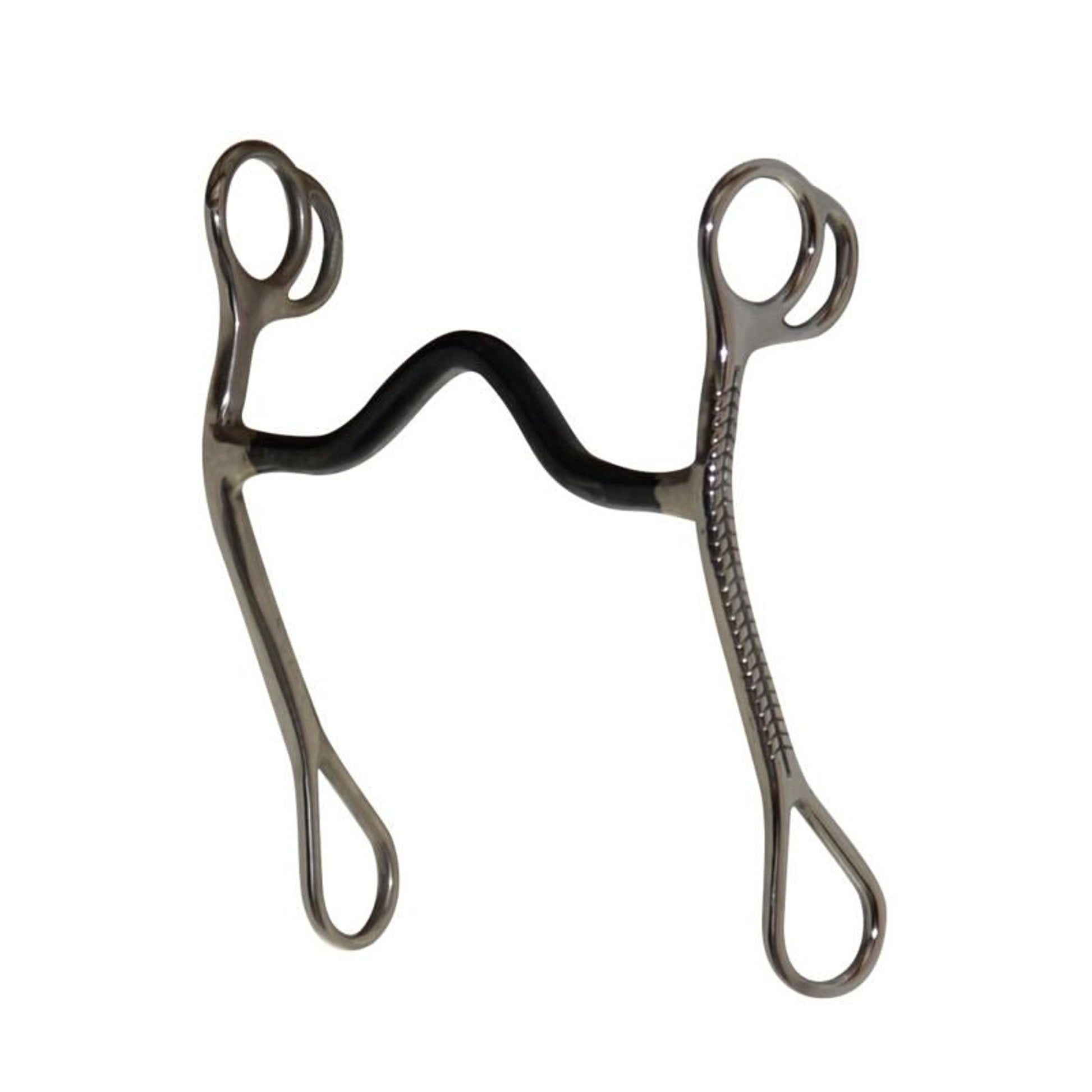 Diamond R Sweet Iron Mouth Med Port Solid Curb Bit