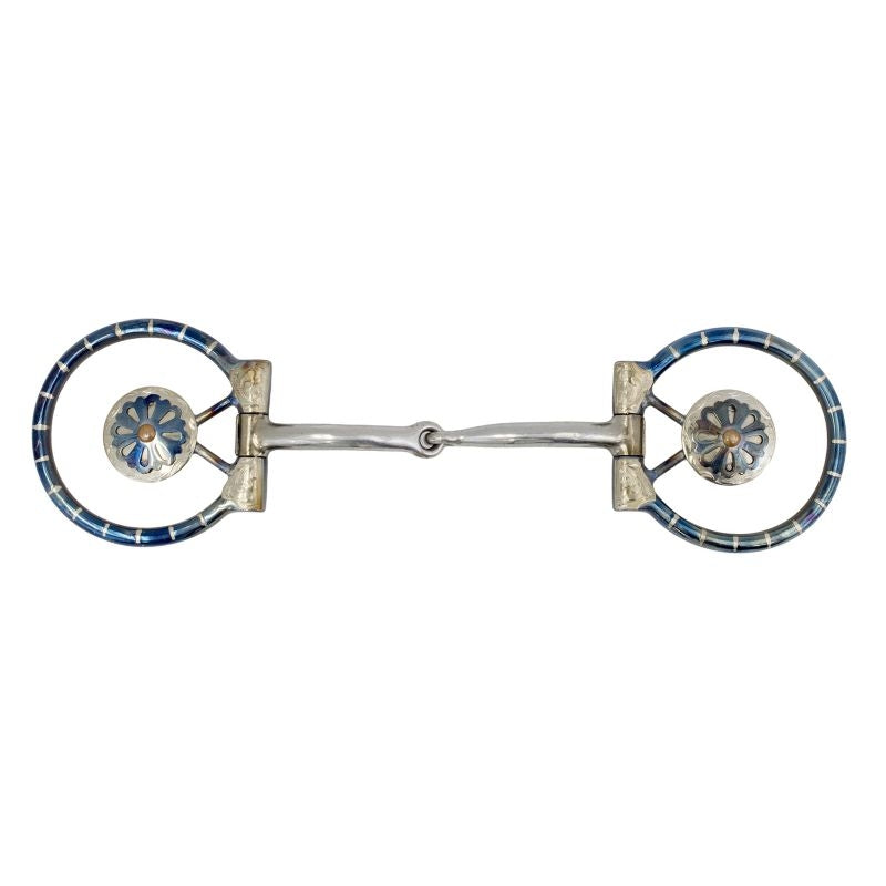 Conquistador Blue Steel Rowel Concho D-Ring Snaffl