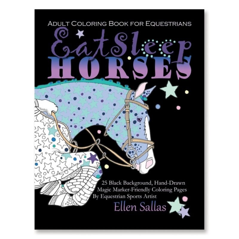 Eat Sleep Horses Adult Coloring Book