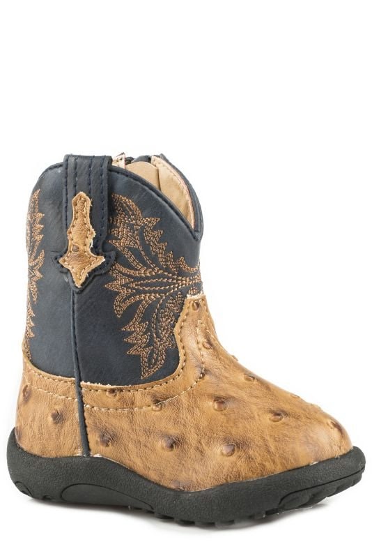 Roper Cowbabies Cowboy Cool Tan/Navy Boots