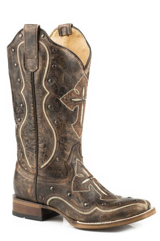 Roper Ladies Pure Square Toe Brown Boots