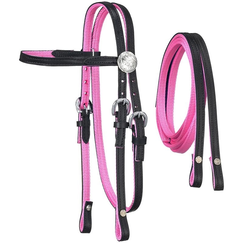 King Series Nylon Mini Browband Bridle Leather