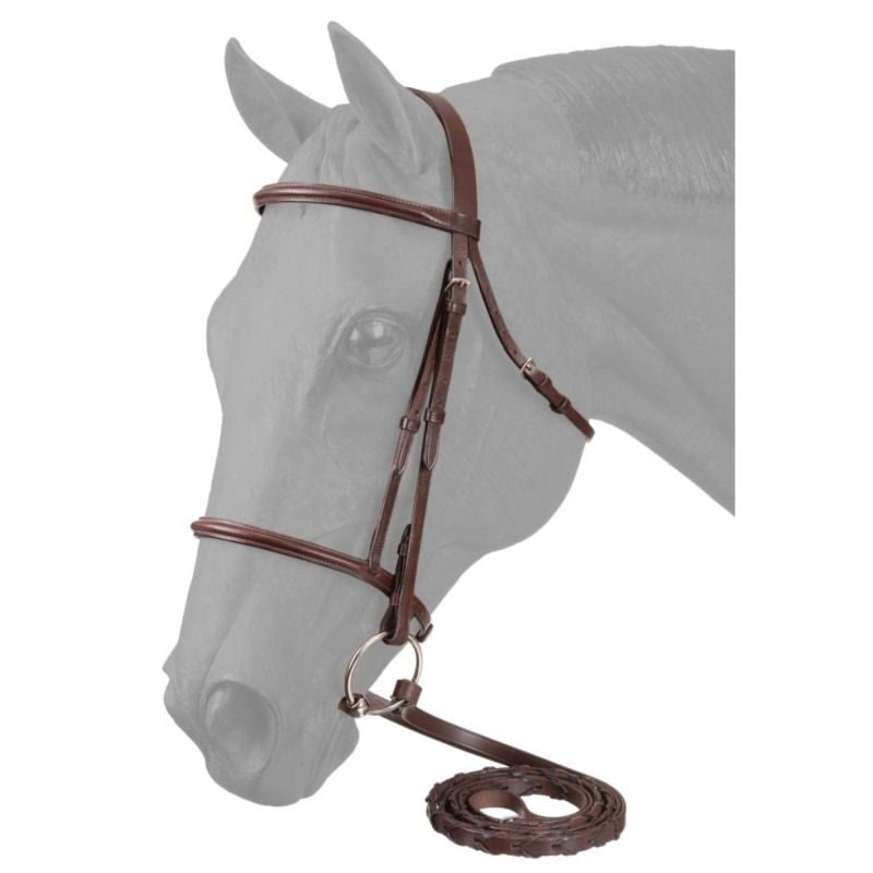Equiroyal Raised Snaffle Bridle Cob Brown