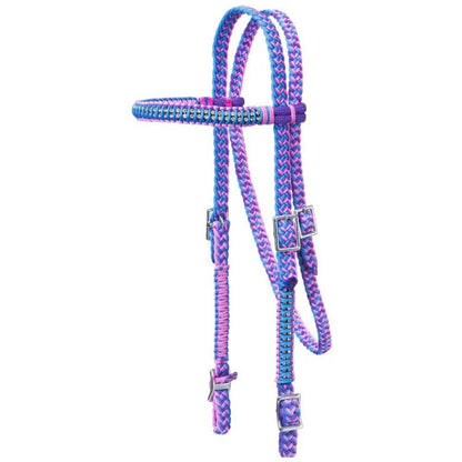 Tough1 Braided Brow Headstall with Crystals