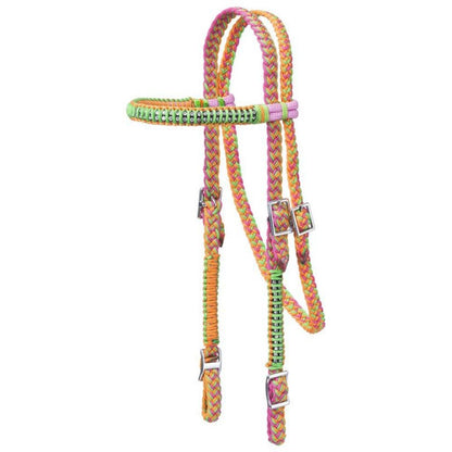 Tough1 Braided Brow Headstall with Crystals