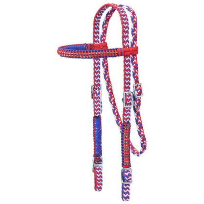 Tough1 Braided Brow Headstall with Crystals