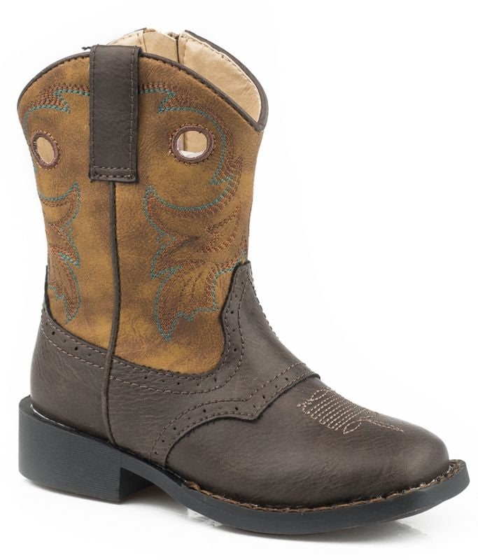Roper Toddler Daniel Square Toe Tan Boots