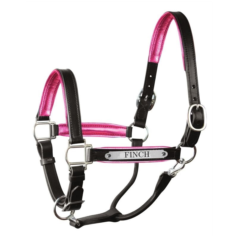 Perri's Personalized Metallic Padded Leather Halter