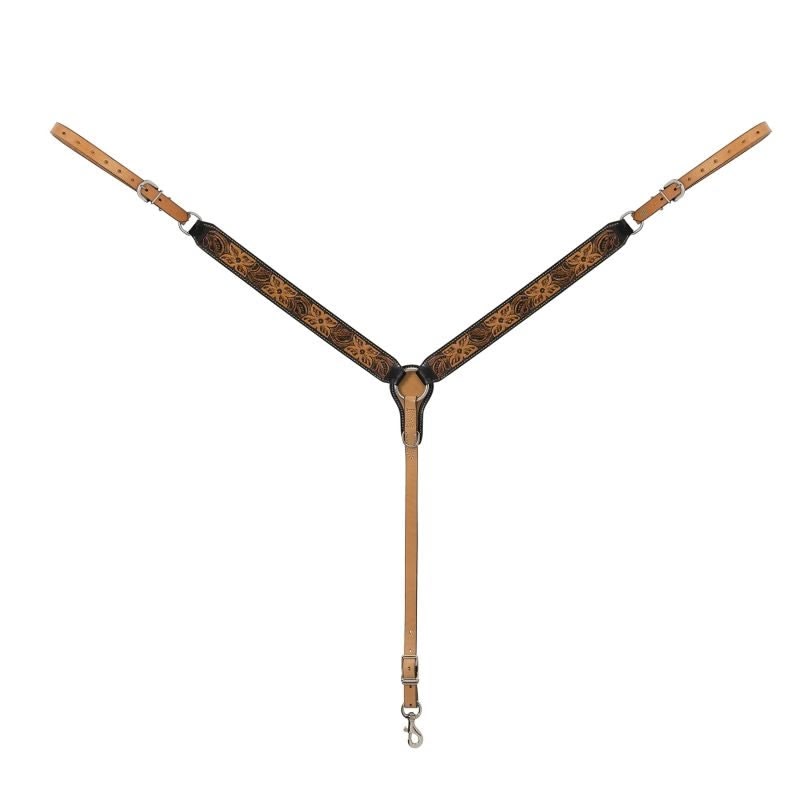 Weaver Turq Cross Floral Straight Breast Collar