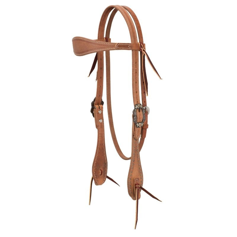 Weaver Leather Roughout Browband Headstall with Spots