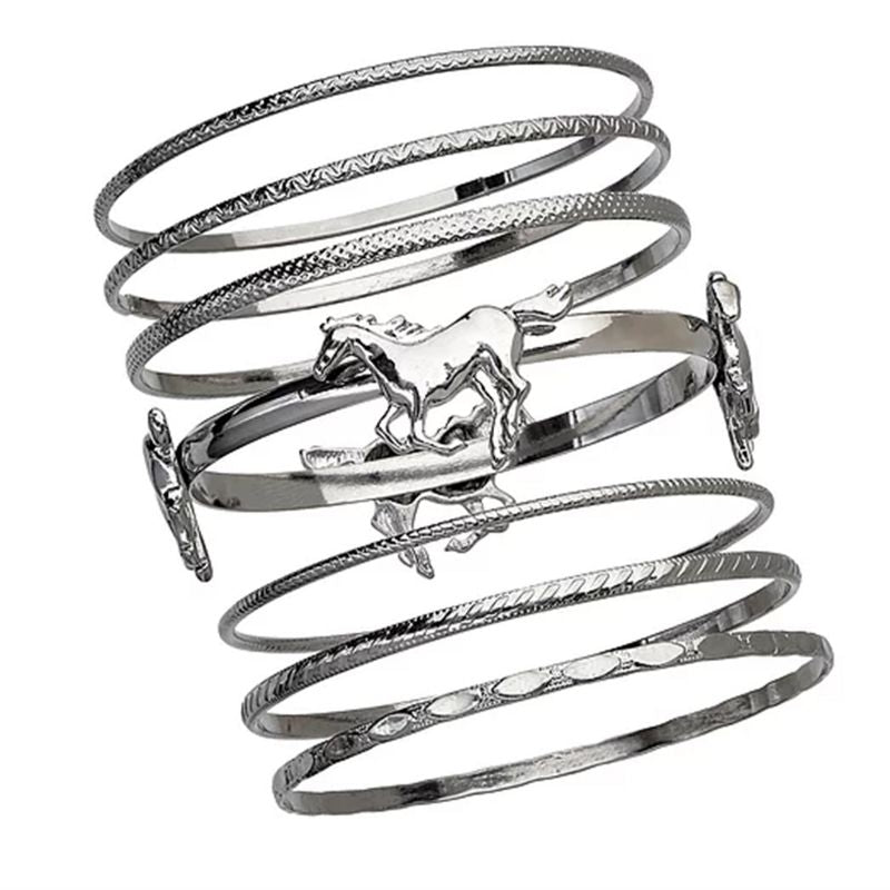Bangles with Horse Bracelet Set of 7