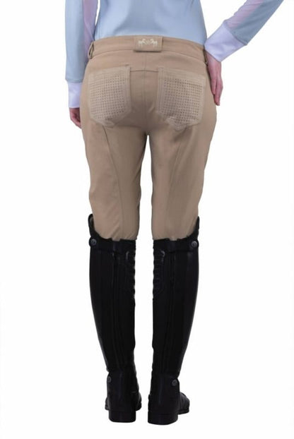 Equine Couture Lady Oslo Knee Patch Breech 32 Wht