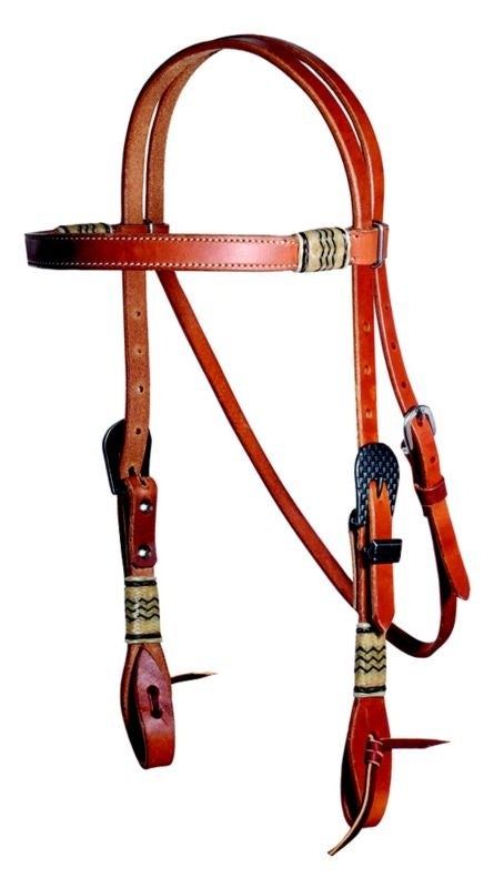 PC Collection 5/8 Browband Rawhide/Black Headstall
