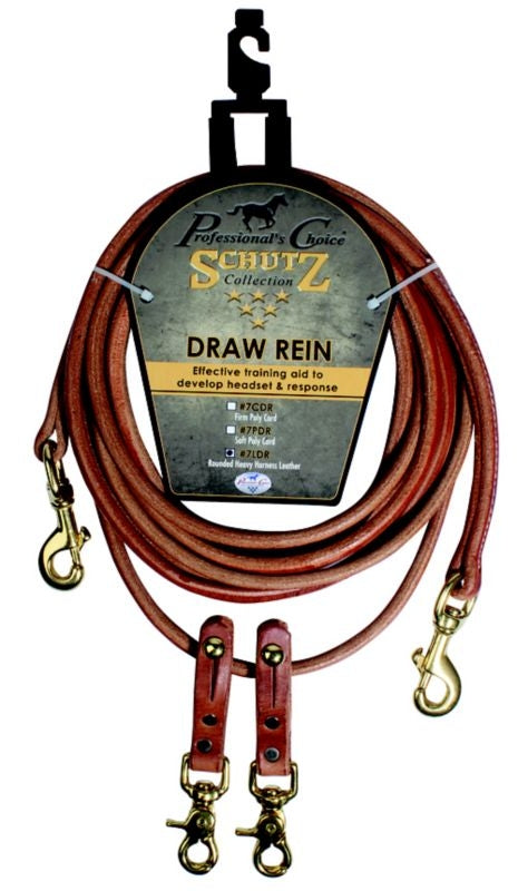 Schutz by Pro Choice Round Leather Draw Reins