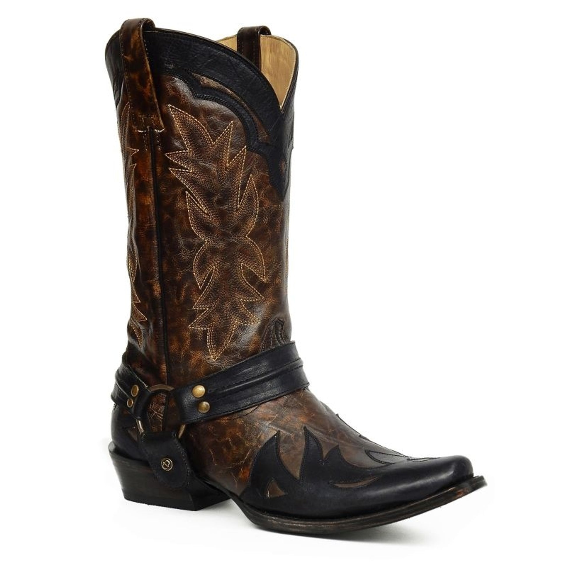 Stetson Mens Outlaw Toe Dist Brown Boots