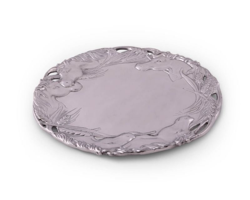 Arthur Court Horse 12 Inch Round Tray