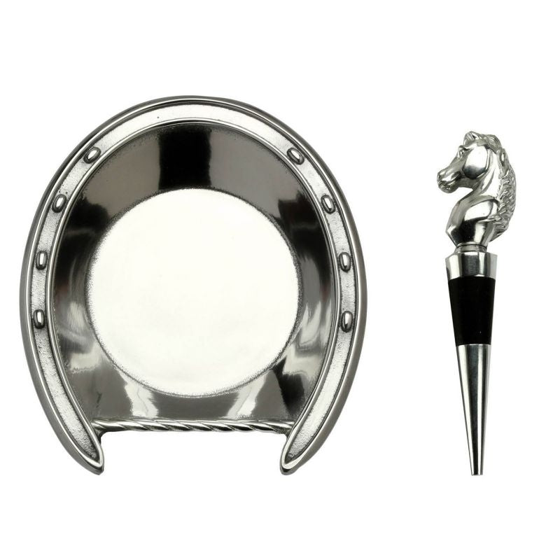 Arthur Court Horseshoe Wine Coaster/Stopper Set