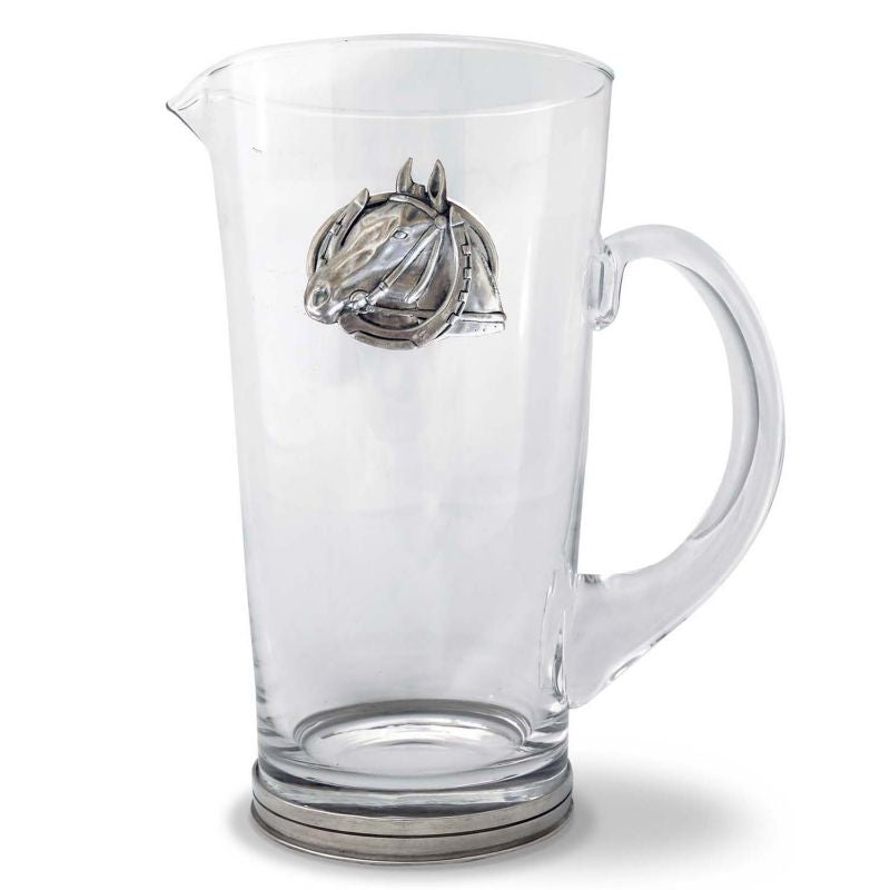 Vagabond House Equestrian Horseshoe Glass Pitcher