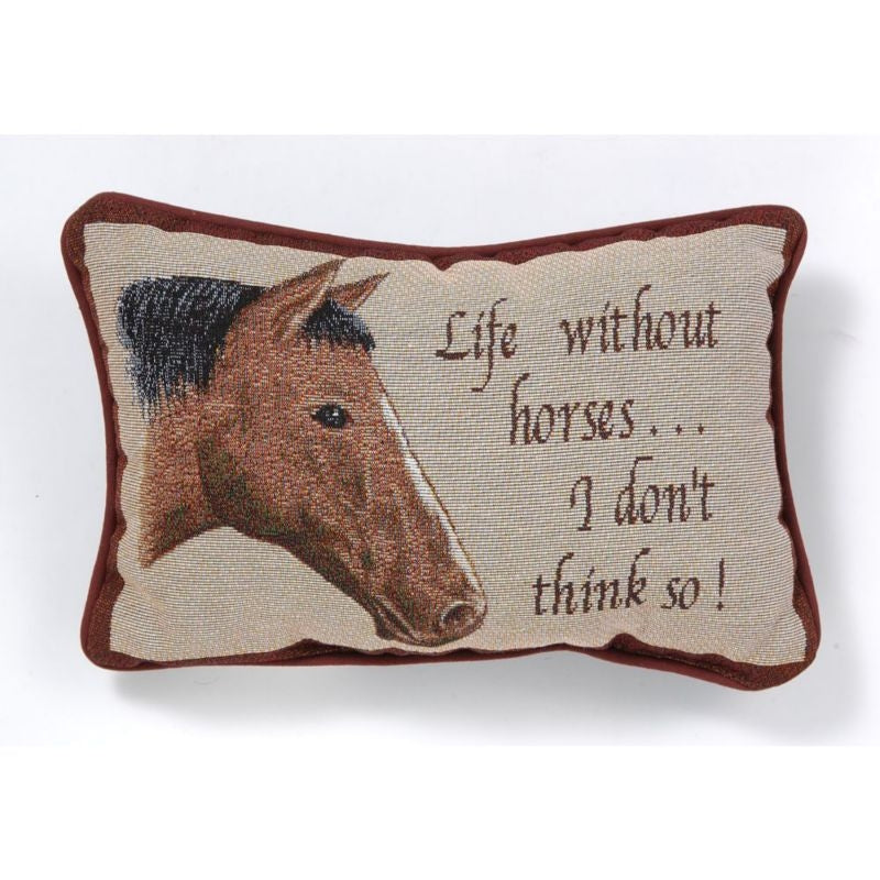 Life Without Horses 12x8 Throw Pillow