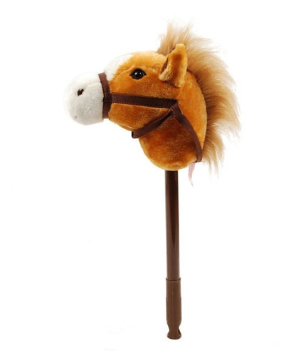 Plush Adjustable Stick Horse with Sound Brown