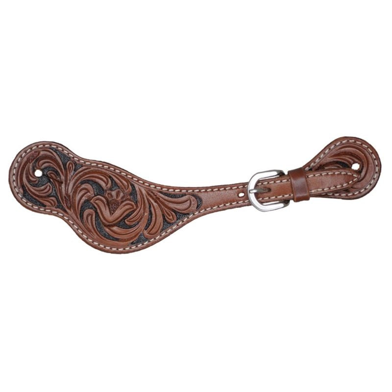 Oxbow Ladies Black Background Floral Spur Straps