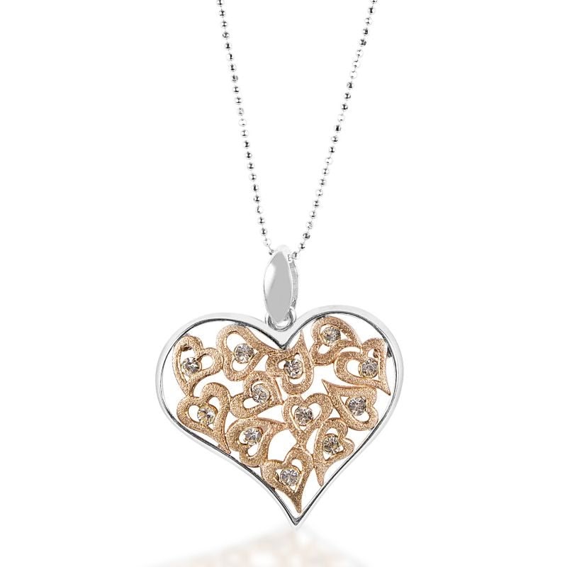 Kelly Herd Clear/Rose Gold Multi Heart Pendant