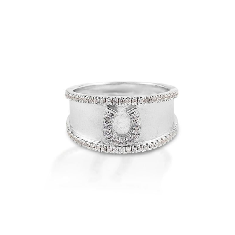 Kelly Herd Crystal Bordered Horseshoe Ring