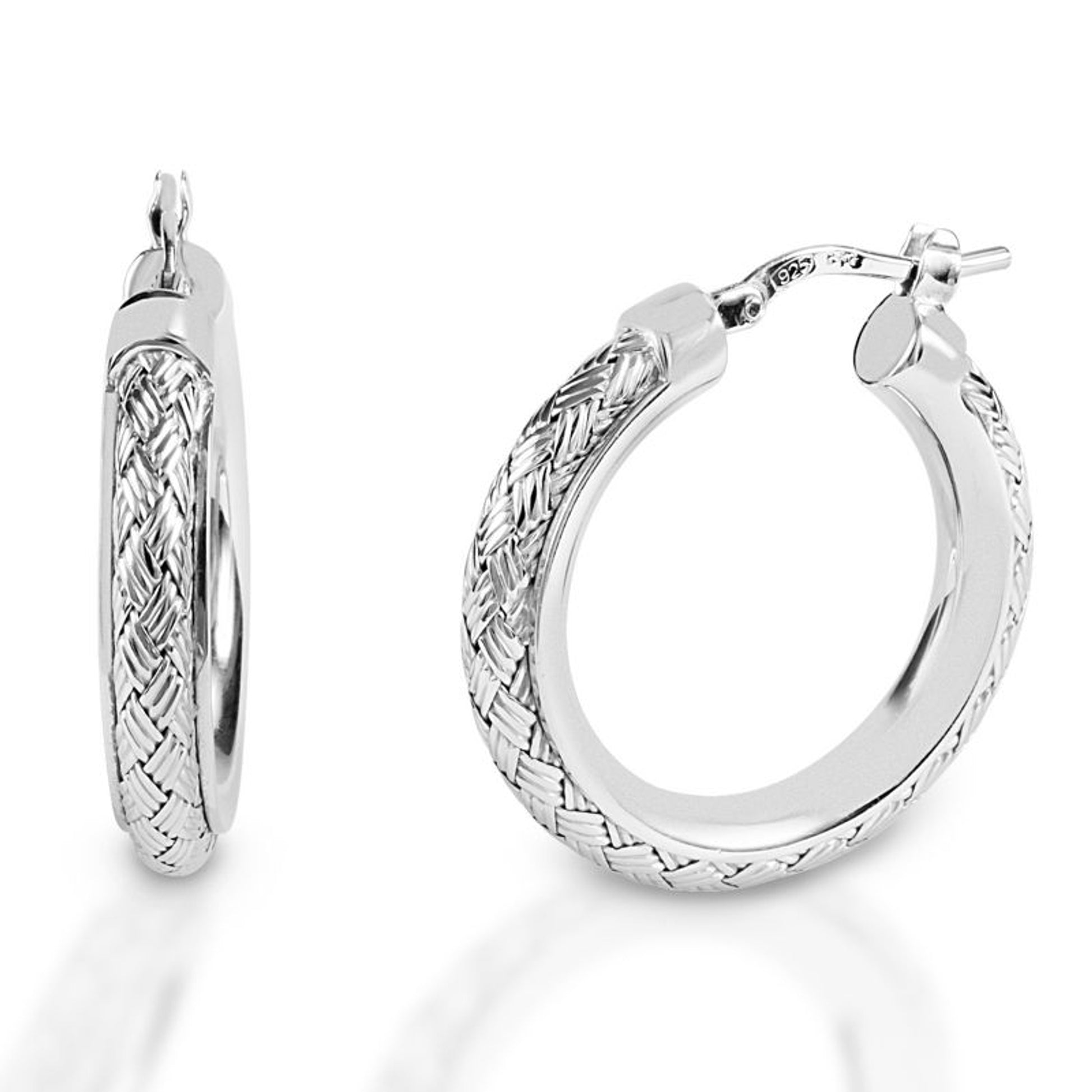 Kelly Herd Rope Channel Hoop Earrings