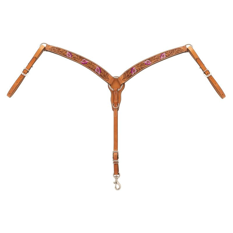 Weaver Turq Cross Floral Paint Breast Collar