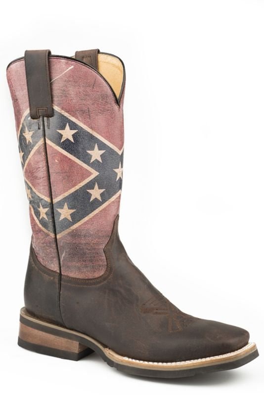 Roper Mens Rebel Flag Sq Toe Boots