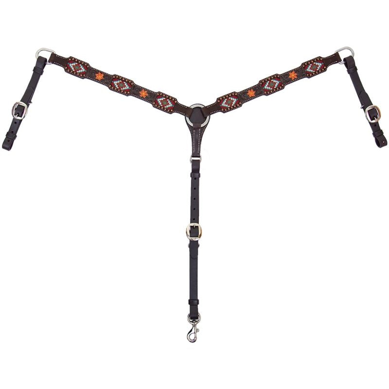 Circle Y Metallic Chocolate Roughout Breast Collar