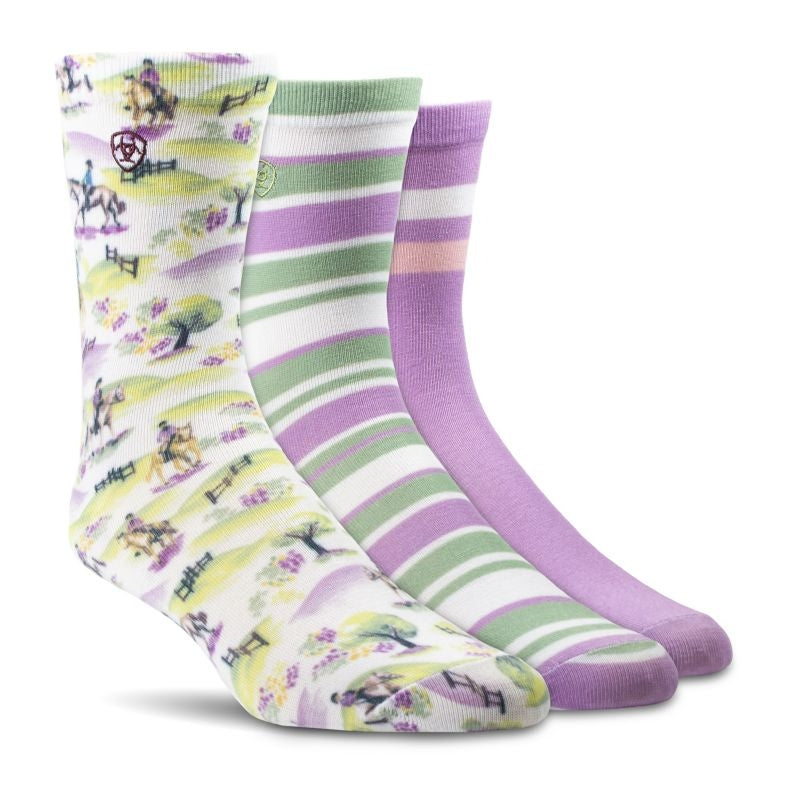 Ariat Cross Country Crew Socks 3 Pack