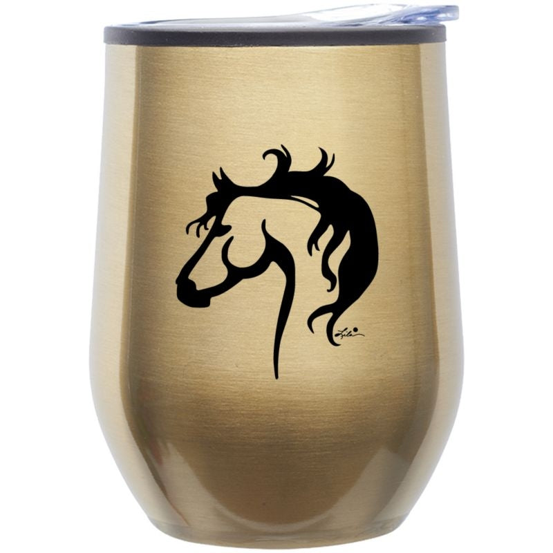 Lila Horse Head 12oz SS Wine Tumbler
