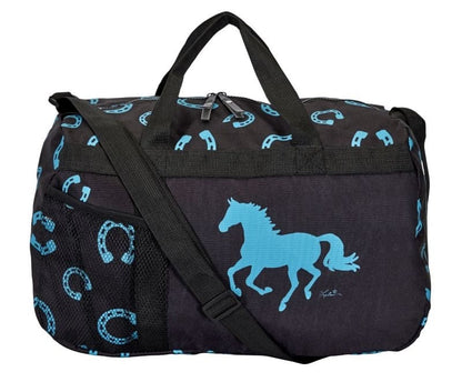 Lila Horseshoe Black/Gray Travel Duffel Bag
