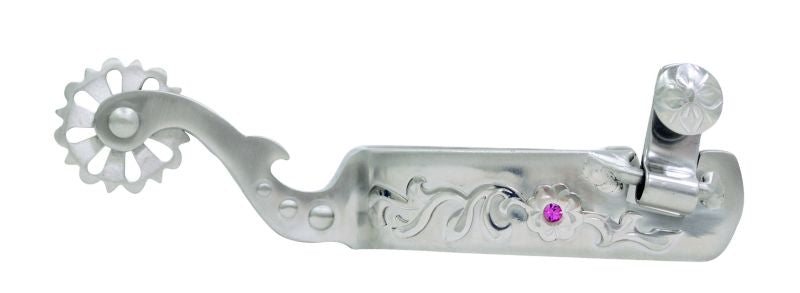 Metalab Gauthier Ladies Spurs with SS Trim Pink Stone