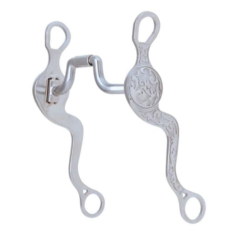 Myler Embossed Shank Med Port Barrel Bit