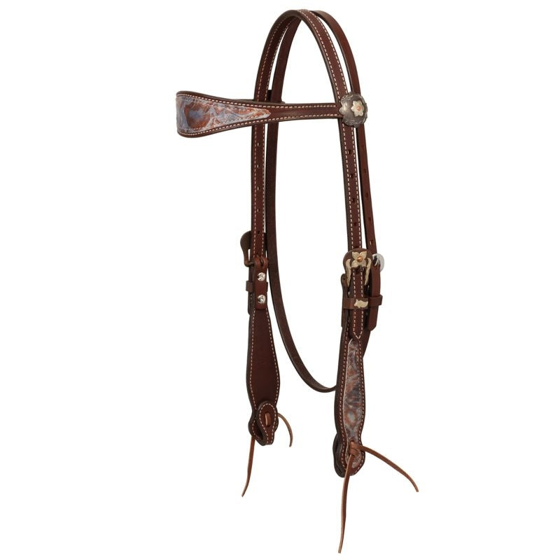 Weaver Leather Patina Rose Browband Headstall