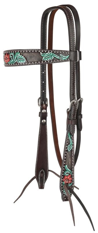 Circle Y Cactus Flower Filigree Browband Headstall