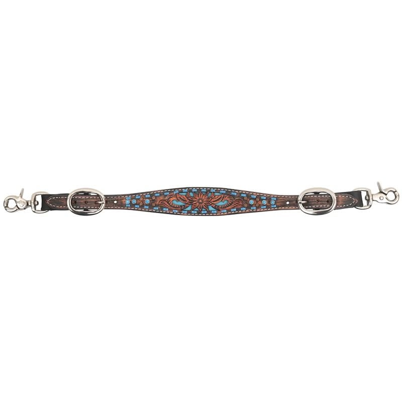 Circle Y Bronco Blue Texas Flower Wither Strap
