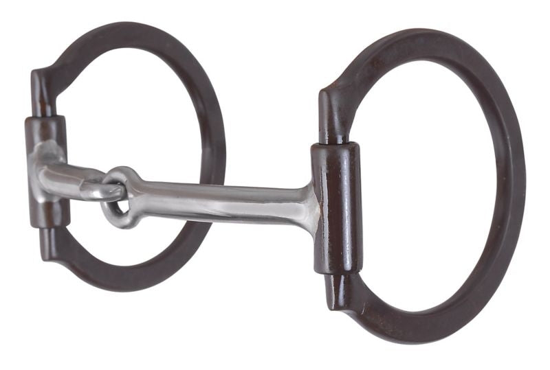 Diamond R Brown Iron Dee Ring Snaffle Bit