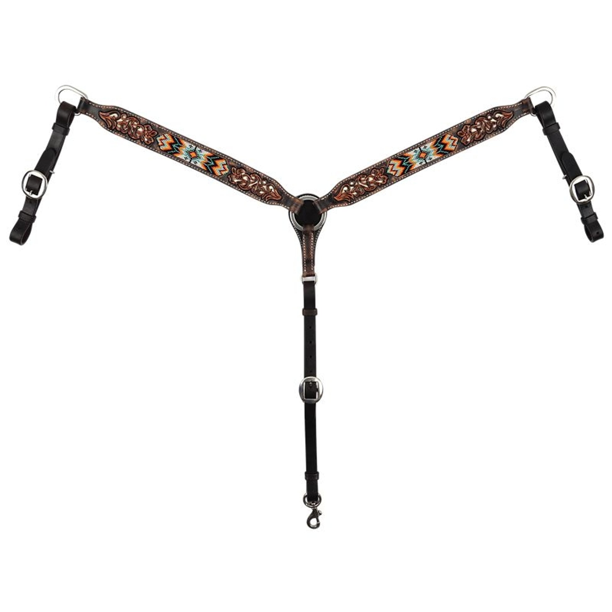 Circle Y Distressed Beaded Tribal Breast Collar