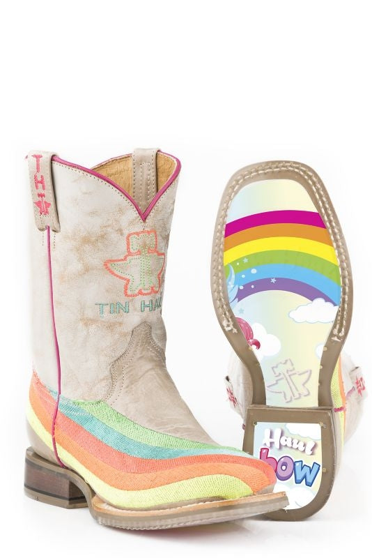 Tin Haul Little Kids Neon Rainbow Boots