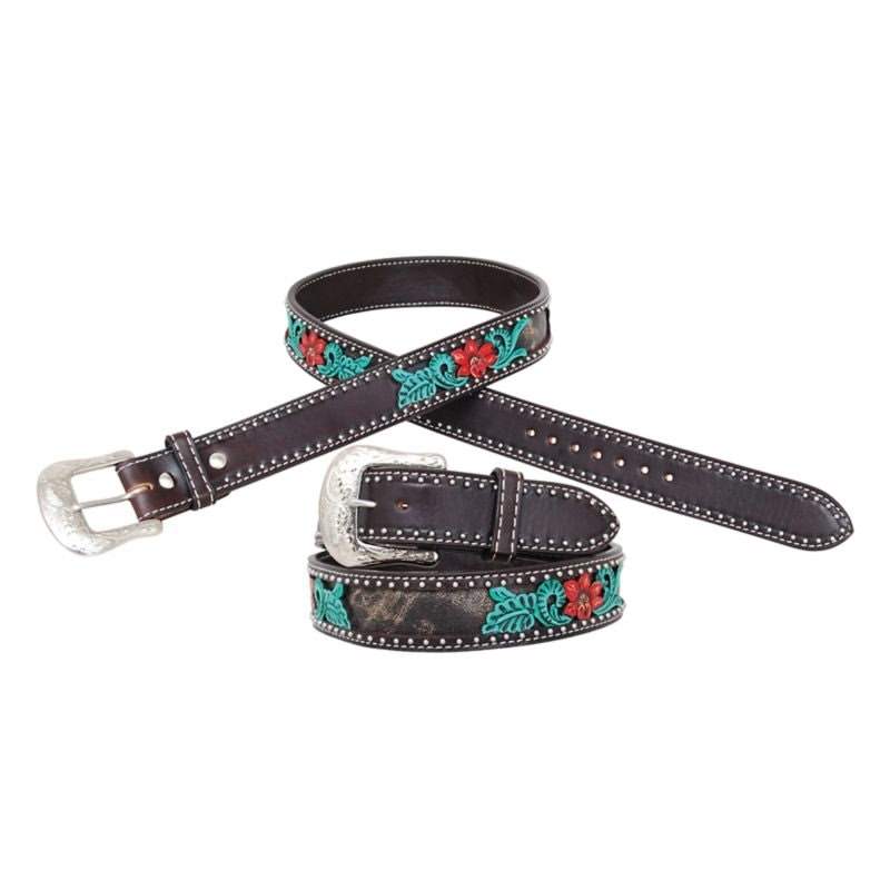 Circle Y Cactus Flower Filigree Belt