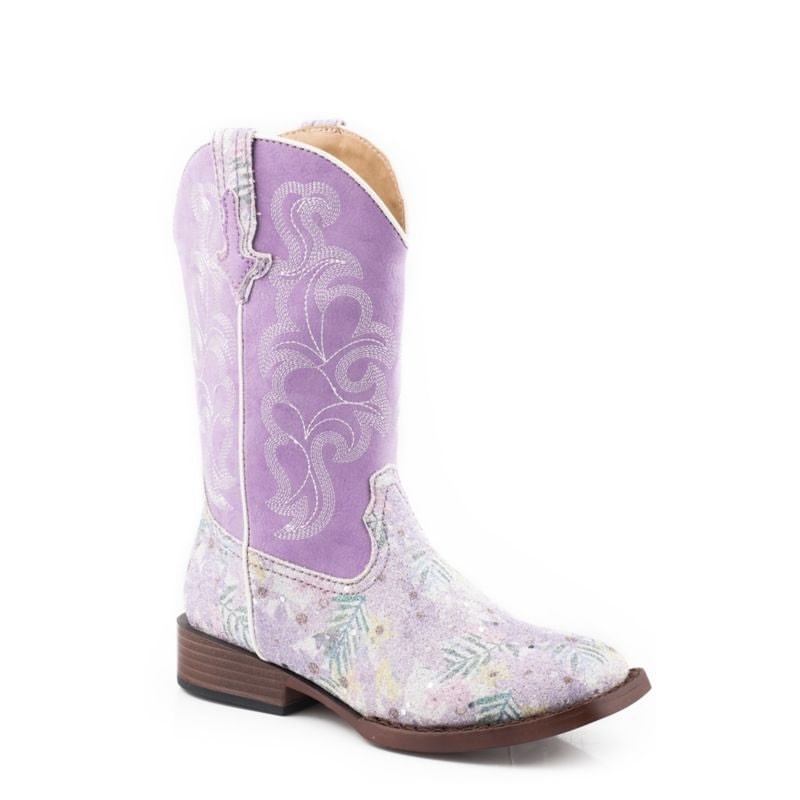 Roper Little Kids Glitter Floral Boots