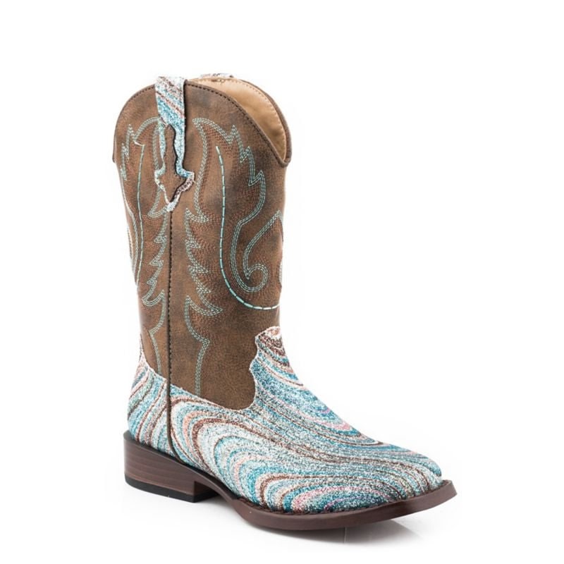 Roper Little Kids Sq Toe Bling Boots