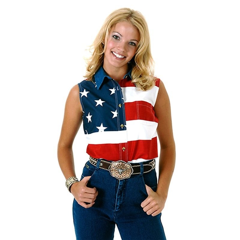 Roper Ladies American Flag Sleeveless Shirt