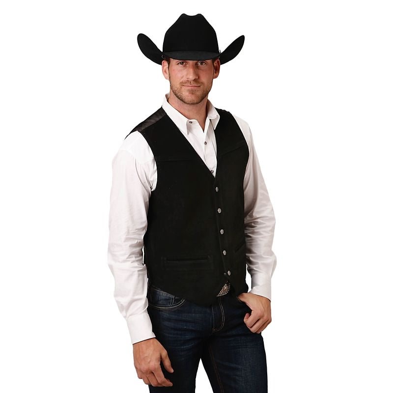 Roper Mens Leather Suede Vest