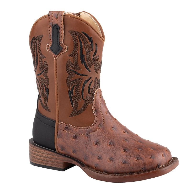 Roper Toddlers Dalton Ostrich Sq Toe Boots